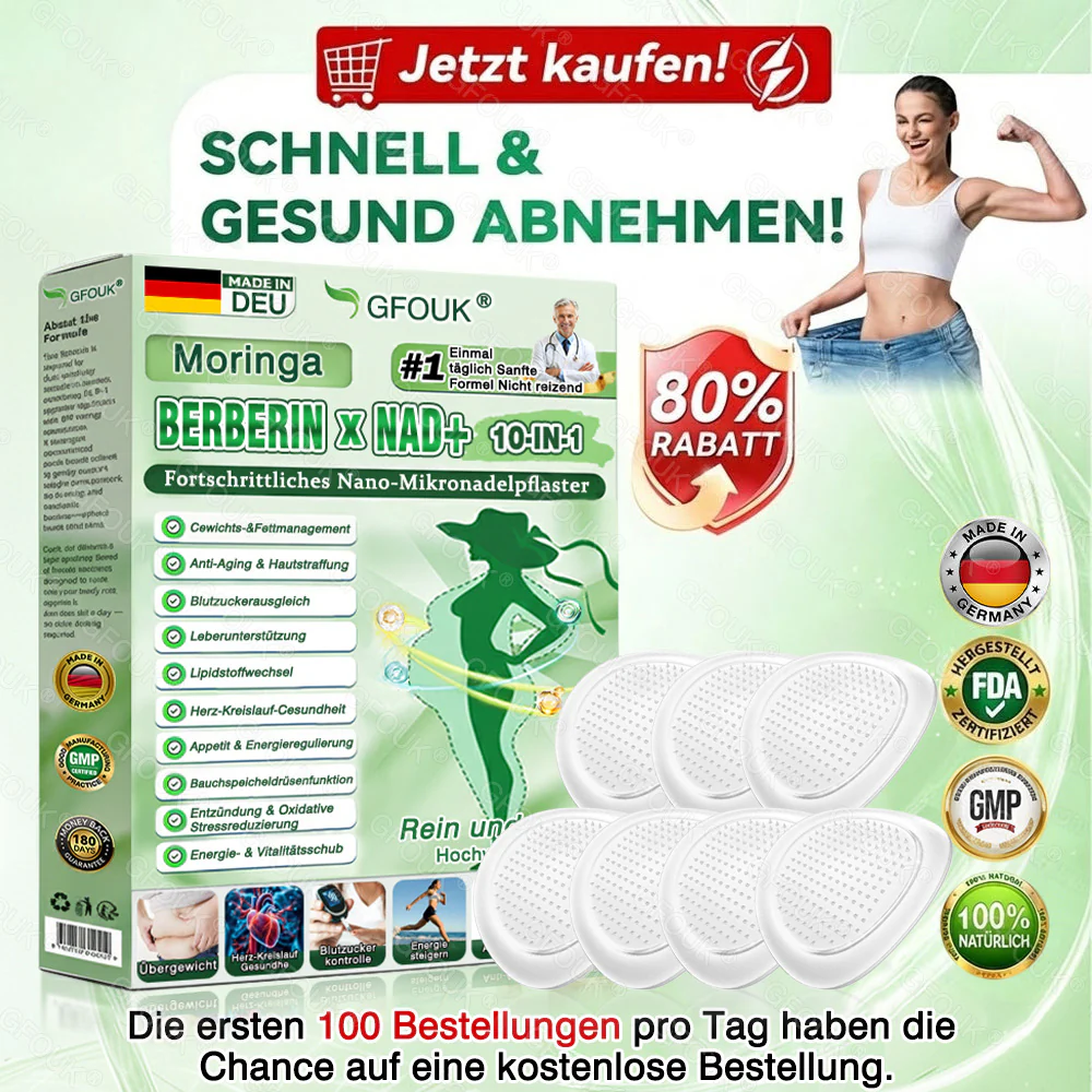 🇩🇪Offizieller Shop 🌿|👨‍⚕️🛡️ 𝗚𝗙𝗢𝗨𝗞® 𝗠𝗼𝗿𝗶𝗻𝗴𝗮 𝗕𝗲𝗿𝗯𝗲𝗿𝗶𝗻𝗲𝘅 𝗡𝗔𝗗+ 𝟭𝟬-𝗶𝗻-𝟭 𝗡𝗮𝗻𝗼-𝗠𝗶𝗸𝗿𝗼𝗻𝗮𝗱𝗲𝗹-𝗣𝗮𝘁𝗰𝗵 (𝗡𝘂𝗿 𝗲𝗶𝗻𝗺𝗮𝗹 𝘁ä𝗴𝗹𝗶𝗰𝗵, 𝘀𝗶𝗰𝗵𝘁𝗯𝗮𝗿𝗲 𝗩𝗲𝗿ä𝗻𝗱𝗲𝗿𝘂𝗻𝗴𝗲𝗻 𝗶𝗻 𝟳 𝗧𝗮𝗴𝗲𝗻) ✅ 𝗙ü𝗿 Ü𝗯𝗲𝗿𝗴𝗲𝘄𝗶𝗰𝗵𝘁, 𝗹𝗼𝗰𝗸𝗲𝗿𝗲 𝗛𝗮𝘂𝘁, 𝗗𝗶𝗮𝗯𝗲𝘁𝗲𝘀, 𝗦𝗰𝗵𝗹𝗮𝗳𝗮𝗽𝗻𝗼𝗲, 𝗚𝗲𝗹𝗲𝗻𝗸𝗽𝗿𝗼𝗯𝗹𝗲𝗺𝗲 𝘂𝗻𝗱 𝗺𝗲𝗵𝗿⬇️