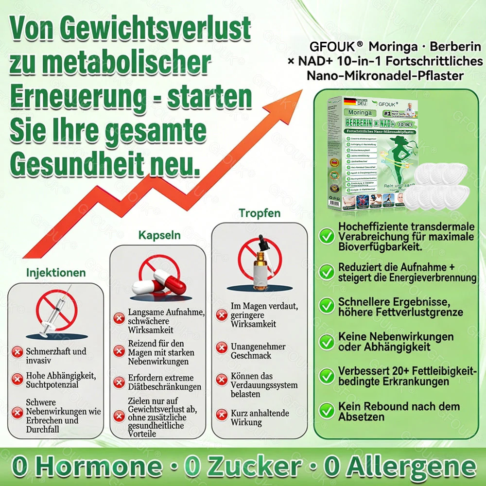 🇩🇪Offizieller Shop 🌿|👨‍⚕️🛡️ 𝗚𝗙𝗢𝗨𝗞® 𝗠𝗼𝗿𝗶𝗻𝗴𝗮 𝗕𝗲𝗿𝗯𝗲𝗿𝗶𝗻𝗲𝘅 𝗡𝗔𝗗+ 𝟭𝟬-𝗶𝗻-𝟭 𝗡𝗮𝗻𝗼-𝗠𝗶𝗸𝗿𝗼𝗻𝗮𝗱𝗲𝗹-𝗣𝗮𝘁𝗰𝗵 (𝗡𝘂𝗿 𝗲𝗶𝗻𝗺𝗮𝗹 𝘁ä𝗴𝗹𝗶𝗰𝗵, 𝘀𝗶𝗰𝗵𝘁𝗯𝗮𝗿𝗲 𝗩𝗲𝗿ä𝗻𝗱𝗲𝗿𝘂𝗻𝗴𝗲𝗻 𝗶𝗻 𝟳 𝗧𝗮𝗴𝗲𝗻) ✅ 𝗙ü𝗿 Ü𝗯𝗲𝗿𝗴𝗲𝘄𝗶𝗰𝗵𝘁, 𝗹𝗼𝗰𝗸𝗲𝗿𝗲 𝗛𝗮𝘂𝘁, 𝗗𝗶𝗮𝗯𝗲𝘁𝗲𝘀, 𝗦𝗰𝗵𝗹𝗮𝗳𝗮𝗽𝗻𝗼𝗲, 𝗚𝗲𝗹𝗲𝗻𝗸𝗽𝗿𝗼𝗯𝗹𝗲𝗺𝗲 𝘂𝗻𝗱 𝗺𝗲𝗵𝗿⬇️ - Image 5