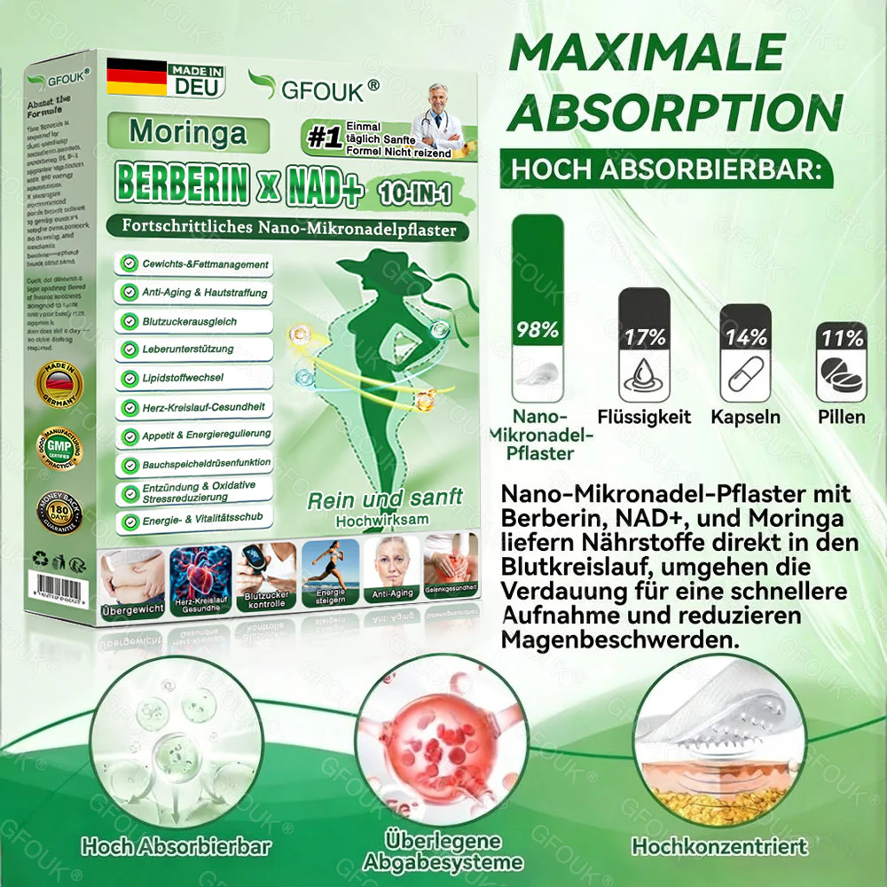🇩🇪Offizieller Shop 🌿|👨‍⚕️🛡️ 𝗚𝗙𝗢𝗨𝗞® 𝗠𝗼𝗿𝗶𝗻𝗴𝗮 𝗕𝗲𝗿𝗯𝗲𝗿𝗶𝗻𝗲𝘅 𝗡𝗔𝗗+ 𝟭𝟬-𝗶𝗻-𝟭 𝗡𝗮𝗻𝗼-𝗠𝗶𝗸𝗿𝗼𝗻𝗮𝗱𝗲𝗹-𝗣𝗮𝘁𝗰𝗵 (𝗡𝘂𝗿 𝗲𝗶𝗻𝗺𝗮𝗹 𝘁ä𝗴𝗹𝗶𝗰𝗵, 𝘀𝗶𝗰𝗵𝘁𝗯𝗮𝗿𝗲 𝗩𝗲𝗿ä𝗻𝗱𝗲𝗿𝘂𝗻𝗴𝗲𝗻 𝗶𝗻 𝟳 𝗧𝗮𝗴𝗲𝗻) ✅ 𝗙ü𝗿 Ü𝗯𝗲𝗿𝗴𝗲𝘄𝗶𝗰𝗵𝘁, 𝗹𝗼𝗰𝗸𝗲𝗿𝗲 𝗛𝗮𝘂𝘁, 𝗗𝗶𝗮𝗯𝗲𝘁𝗲𝘀, 𝗦𝗰𝗵𝗹𝗮𝗳𝗮𝗽𝗻𝗼𝗲, 𝗚𝗲𝗹𝗲𝗻𝗸𝗽𝗿𝗼𝗯𝗹𝗲𝗺𝗲 𝘂𝗻𝗱 𝗺𝗲𝗵𝗿⬇️ - Image 7