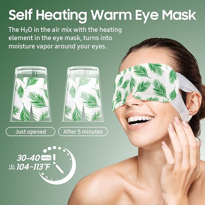 20 Packs Steam Eye Mask, Heated Eye Mask Warm Compress for Eyes, Disposable Self Heating Steam Mask for Home, Sleep, Spa, Travel Essentials & Relaxation Gifts for Women (Lavender) - Image 5