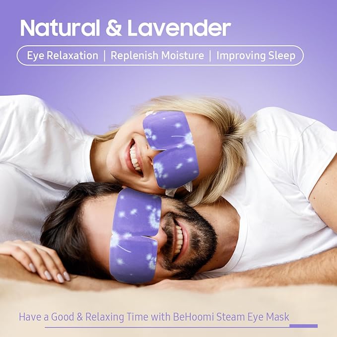 20 Packs Steam Eye Mask, Heated Eye Mask Warm Compress for Eyes, Disposable Self Heating Steam Mask for Home, Sleep, Spa, Travel Essentials & Relaxation Gifts for Women (Lavender) - Image 2