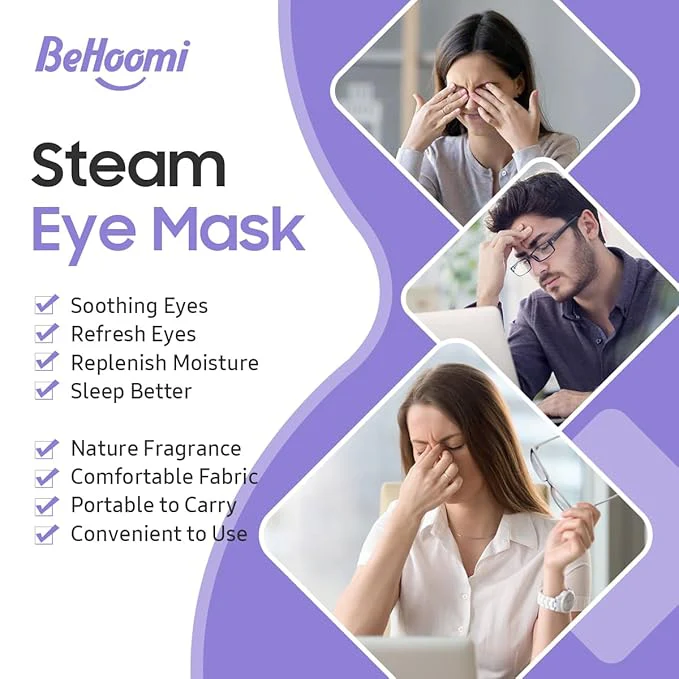 20 Packs Steam Eye Mask, Heated Eye Mask Warm Compress for Eyes, Disposable Self Heating Steam Mask for Home, Sleep, Spa, Travel Essentials & Relaxation Gifts for Women (Lavender) - Image 6