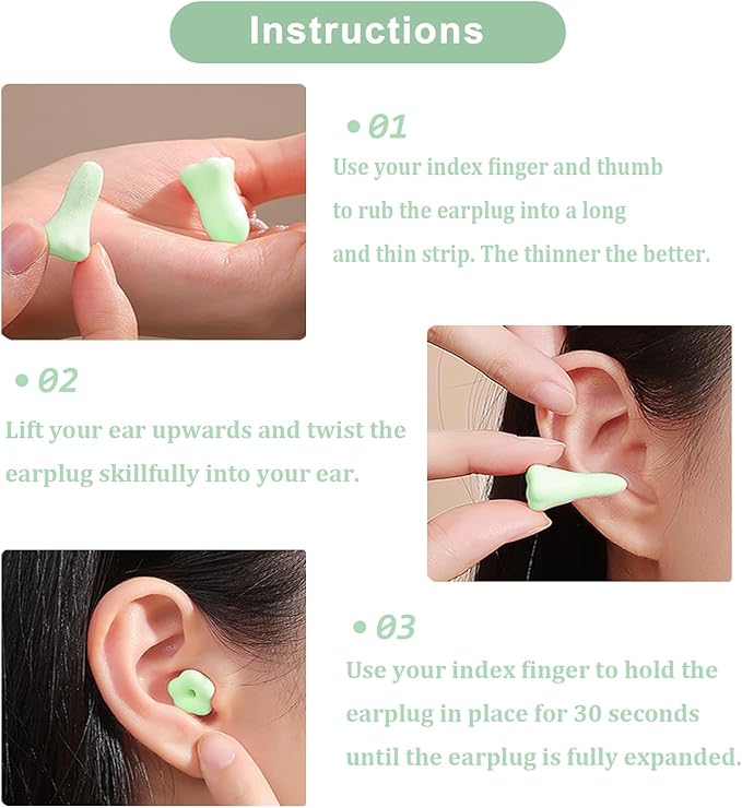 3 Pairs Ear Plugs for Sleeping Noise Cancelling 38dB SNR Reusable Soft Foam Earplugs for Noise Reduction, Hearing Protection Ear Plugs for Travel, Concerts,Study, Work, Sleep - Image 6