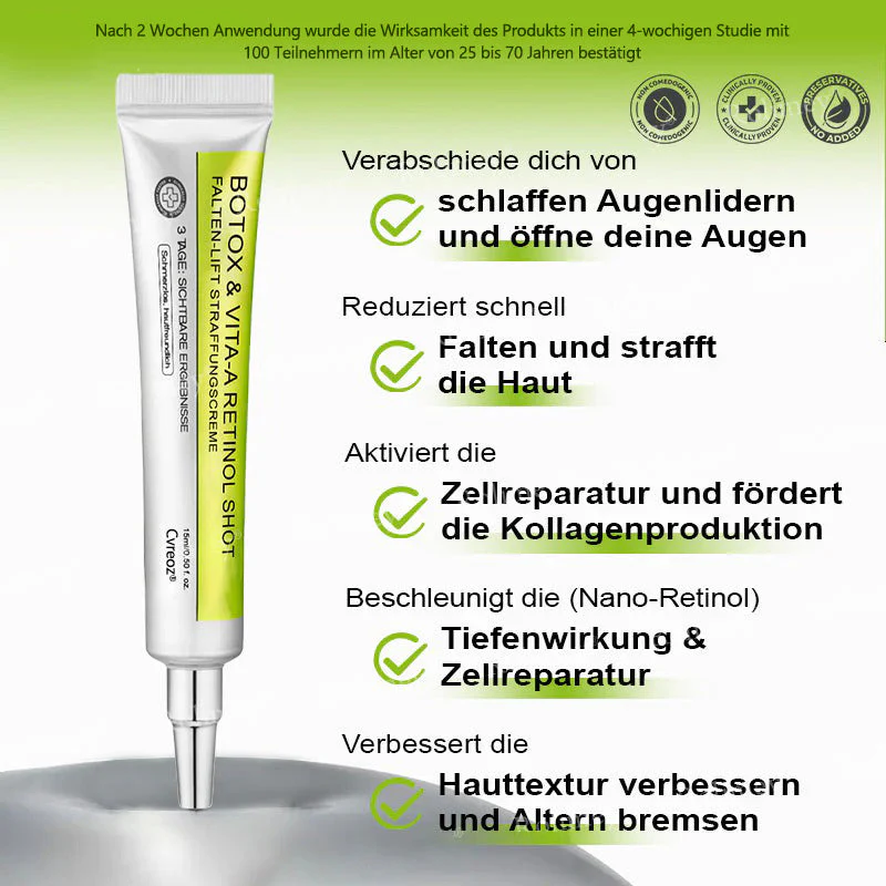 🇩🇪Jetzt jugendliche Haut zurückgewinnen💟Cvreoz® Botox & Vita-A Retinol Shot Falten-Lift Straffungscreme - Image 10