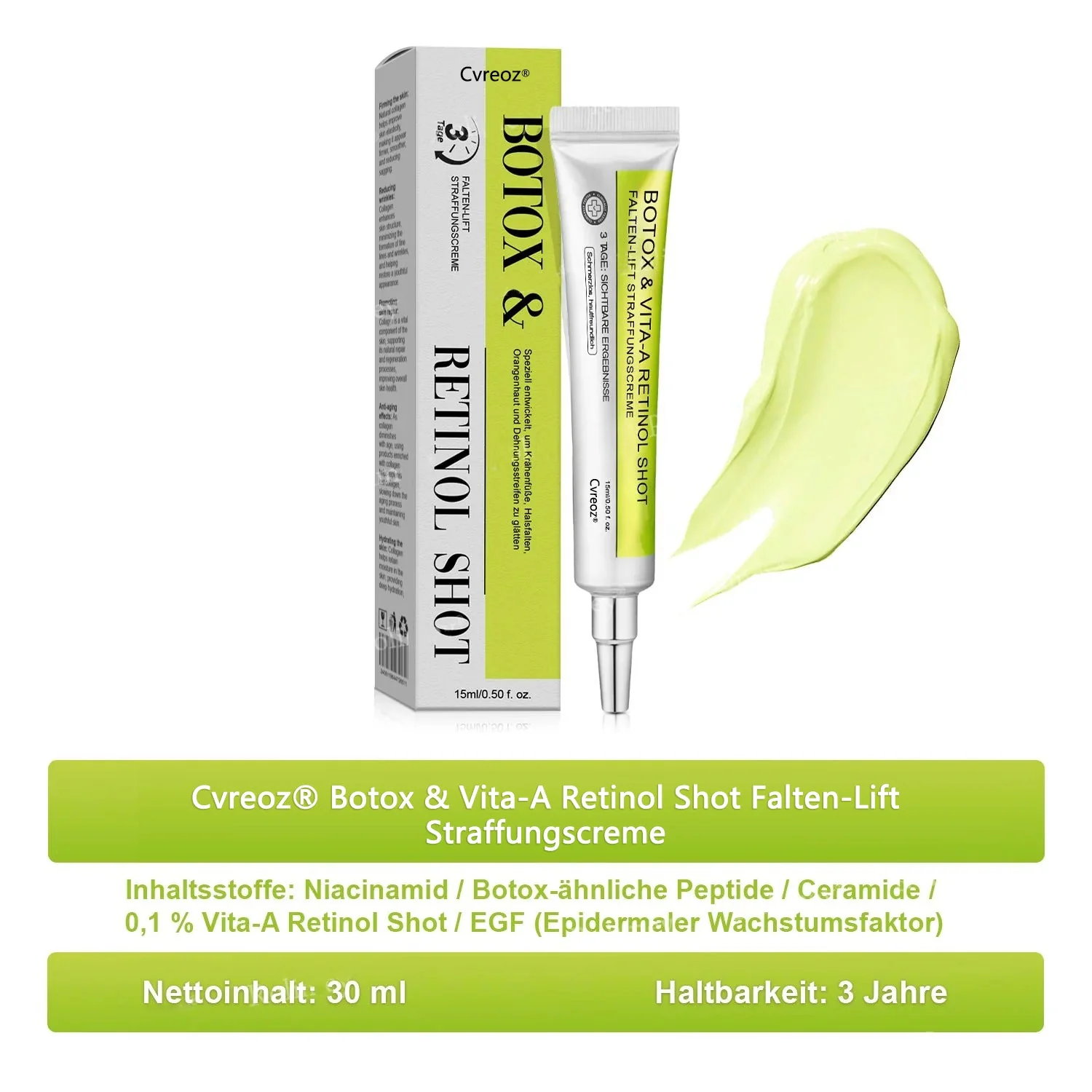 🇩🇪Jetzt jugendliche Haut zurückgewinnen💟Cvreoz® Botox & Vita-A Retinol Shot Falten-Lift Straffungscreme - Image 18