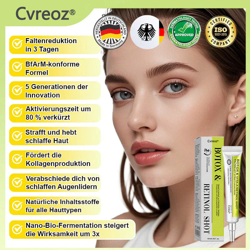 🇩🇪Jetzt jugendliche Haut zurückgewinnen💟Cvreoz® Botox & Vita-A Retinol Shot Falten-Lift Straffungscreme - Image 6