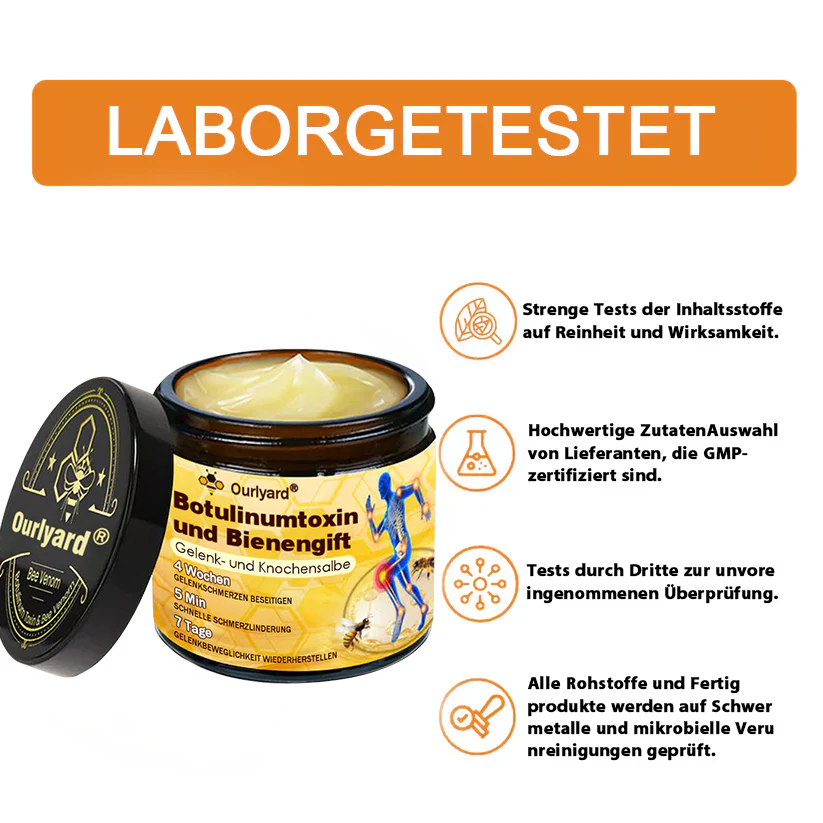 🇩🇪Offizieller Shop: Ourlyard® Bienengift-Schmerzlinderungs Knochenheilungs Creme 💥Deutsche orthopädische (DOUG) Zulassung(Reduzierung von Gelenkschwellungen, Schmerzen, Steifheit, Rötungen, Wärme, Muskelkater und Gelenkmüdigkeit) - Image 8