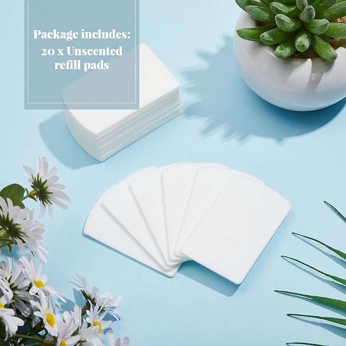 Maitys 20 Pack Aroma Pads Aromatherapy Diffuser Unscented Refill Pads for Essential Oils Replacement Humidifier Oil Pads Pluggable Humidifier Replacement Filter for Use - Image 7