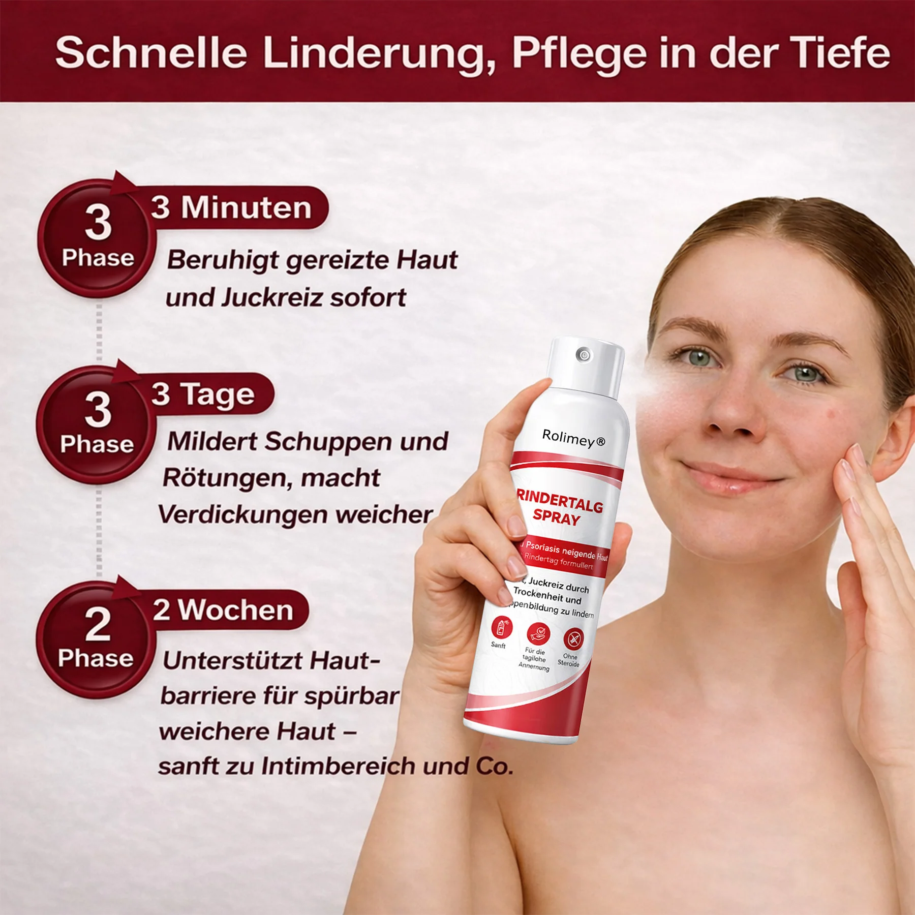 Rolimey® Rindertalg-Spray für juckende, schuppige Psoriasis-Haut 1 - Image 3