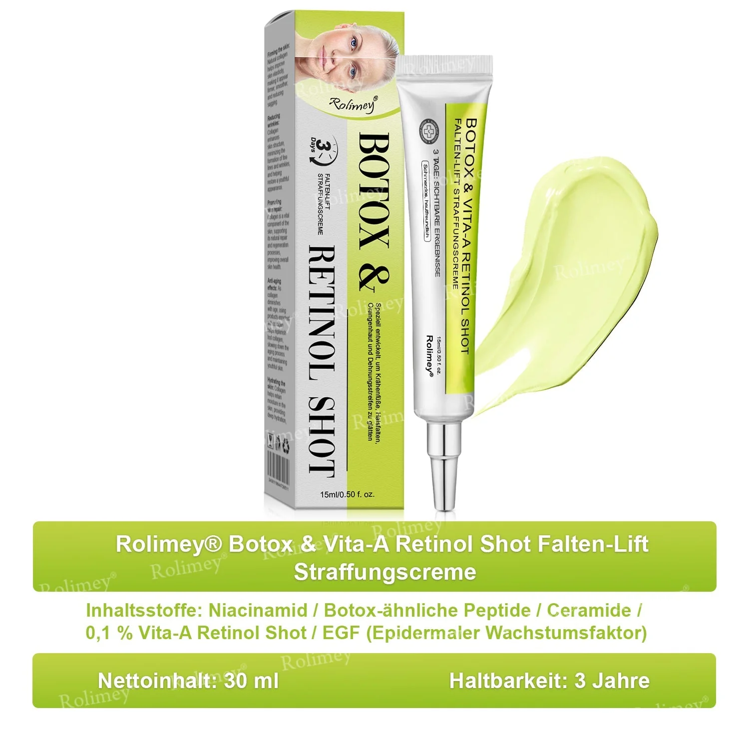 ✅Jetzt jugendliche Haut zurückgewinnen 💫Rolimey® Botox & Vita-A Retinol Shot Falten-Lift Straffungscreme - Image 18
